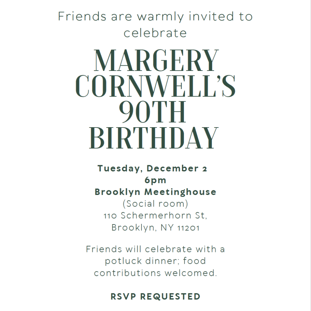 Margery Cornwell 90th Invite Sq