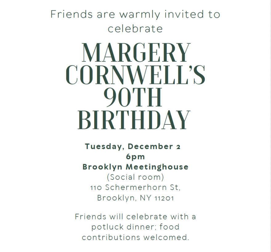 Margery Cornwell 90th Invite Sq