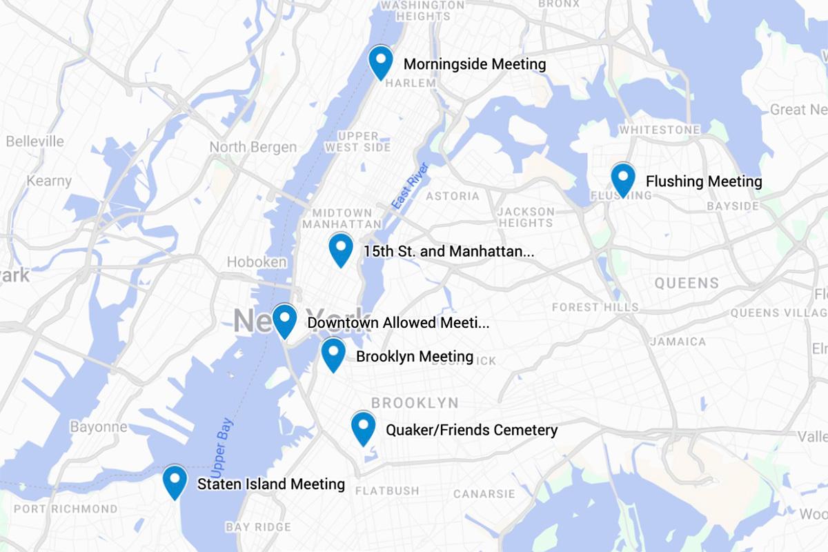 NYC Quaker Meetings Map 1200 800