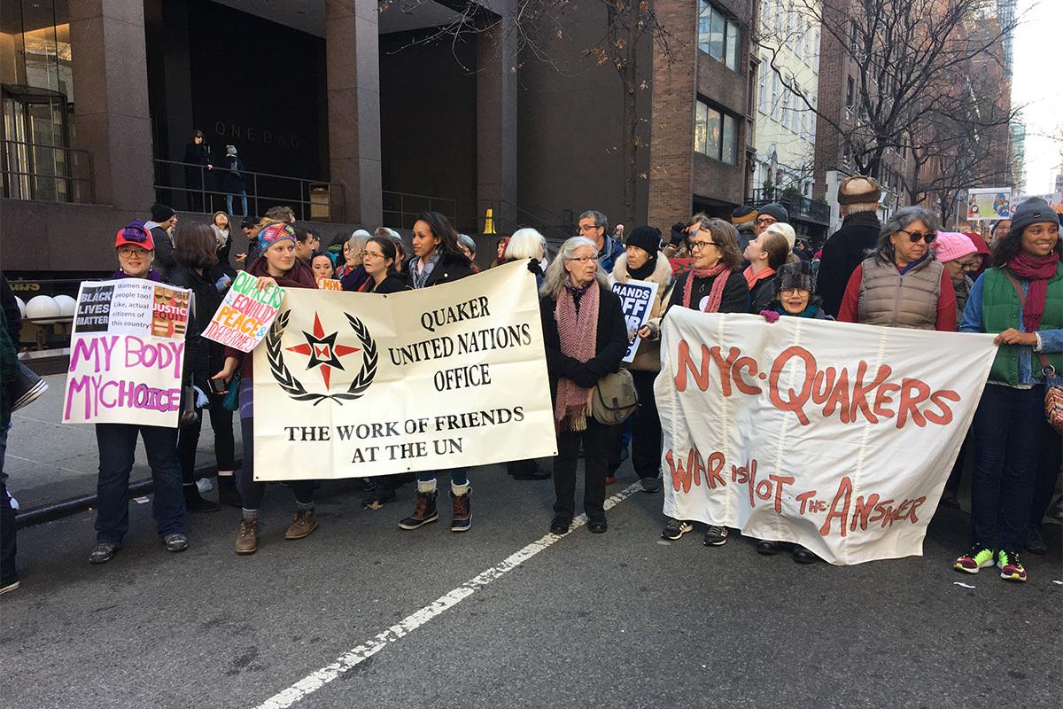 NYC Quakers at Womens March Jan 2017 1200 800