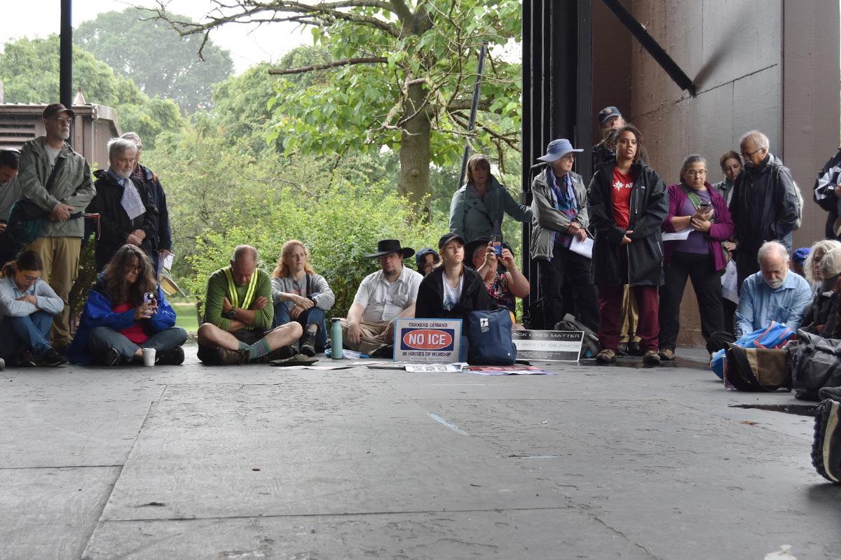 Quaker Walk worship at theater Ted B